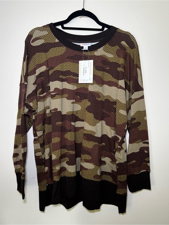 Hannah Sweaters - LuLaRoe Hannah Camo Print Crew Sweater
